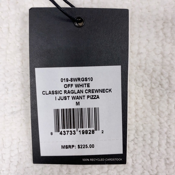 RE/DONE HANES Classic 100% Cotton Raglan Sweatshirt Pullover Top sz MEDIUM White - Picture 13 of 14